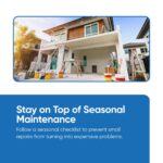 Carousel frame advising homeowners to follow a seasonal maintenance checklist.