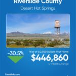 Carousel frame showing Desert Hot Springs home prices and a 30.5 percent annual decrease.