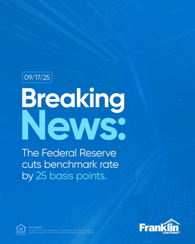 Breaking news carousel cover announcing a 25-basis-point Federal Reserve benchmark rate cut.