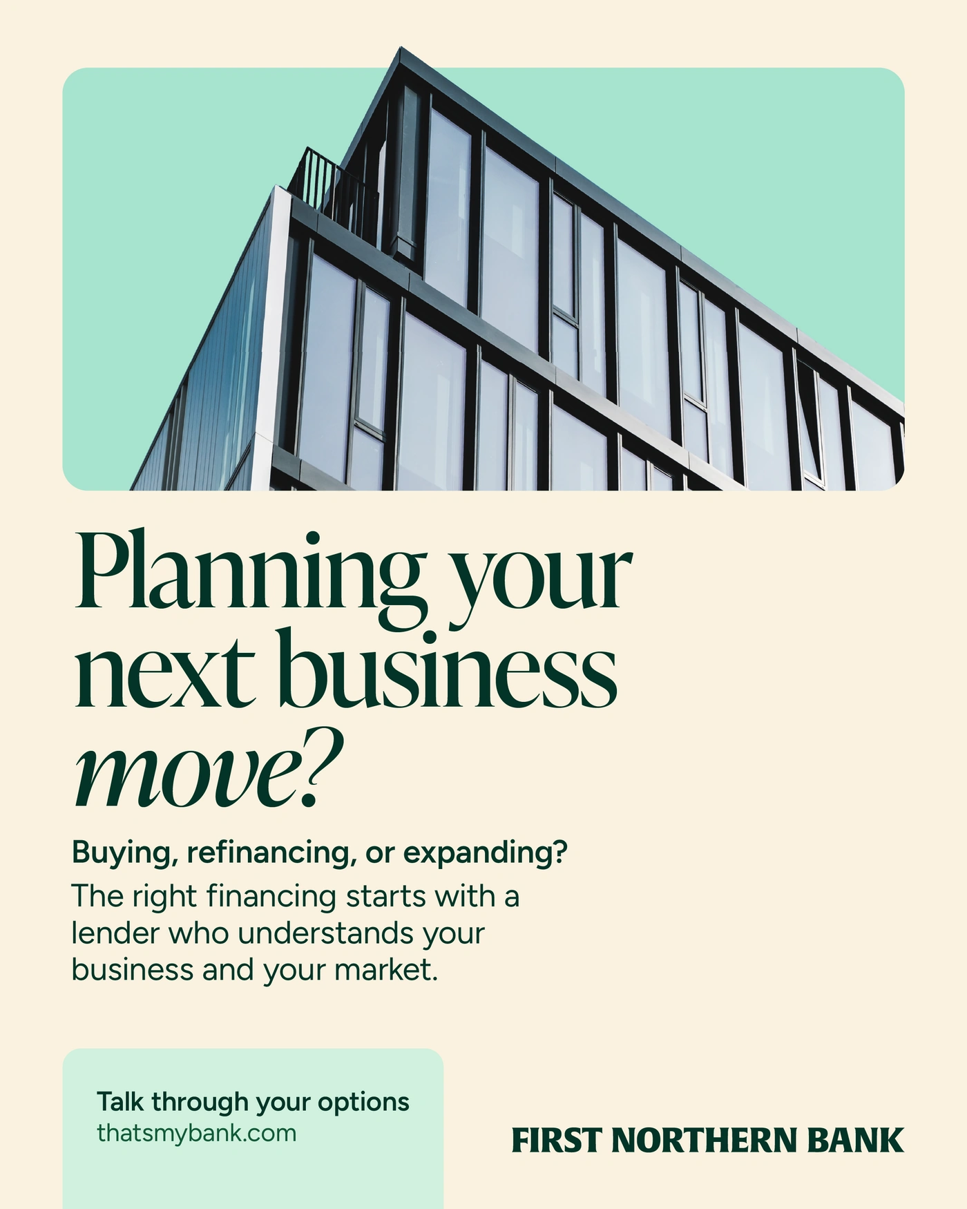 Speculative First Northern Bank commercial banking design